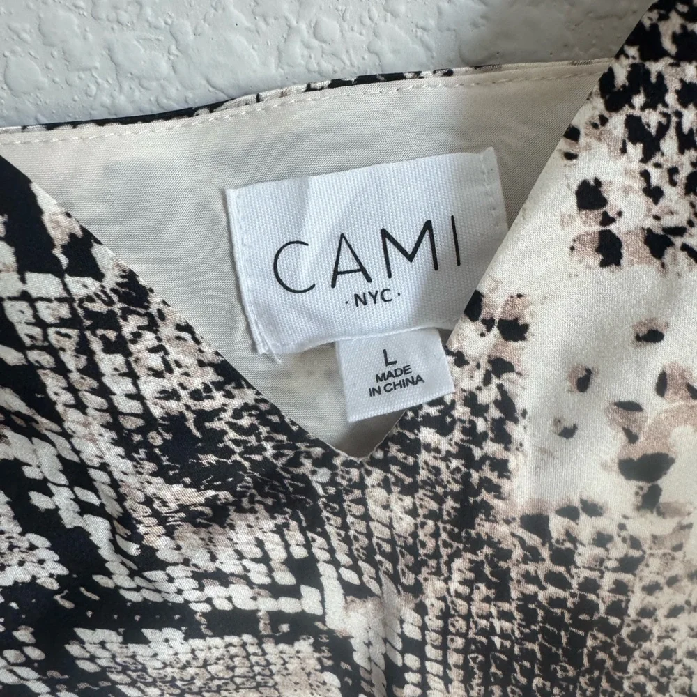 CAMI NYC THE RAVEN SILK BIAS SLIP DRESS | Snake Print | Size L - Picture 5 of 7